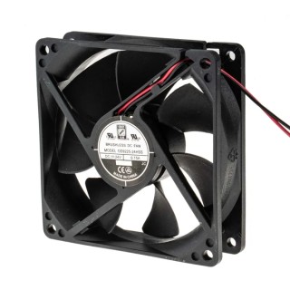 RS PRO Axial Fan, 24V DC, 88.3 m³/h, 3.4W, 150mA Max, 92.5mm x 92.5mm x 25mm, Sleeve Bearing, Square Frame, Series 668-8845