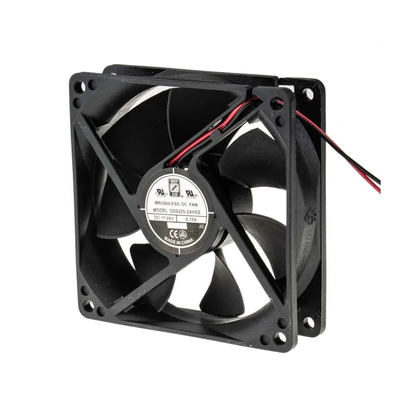 RS PRO Axial Fan, 24V DC, 88.3 m³/h, 3.4W, 150mA Max, 92.5mm x 92.5mm x 25mm, Sleeve Bearing, Square Frame, Series 668-8845