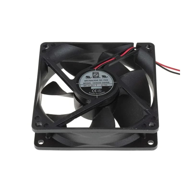 RS PRO Axial Fan, 24V DC, 88.3 m³/h, 3.4W, 150mA Max, 92.5mm x 92.5mm x 25mm, Sleeve Bearing, Square Frame, Series 668-8845