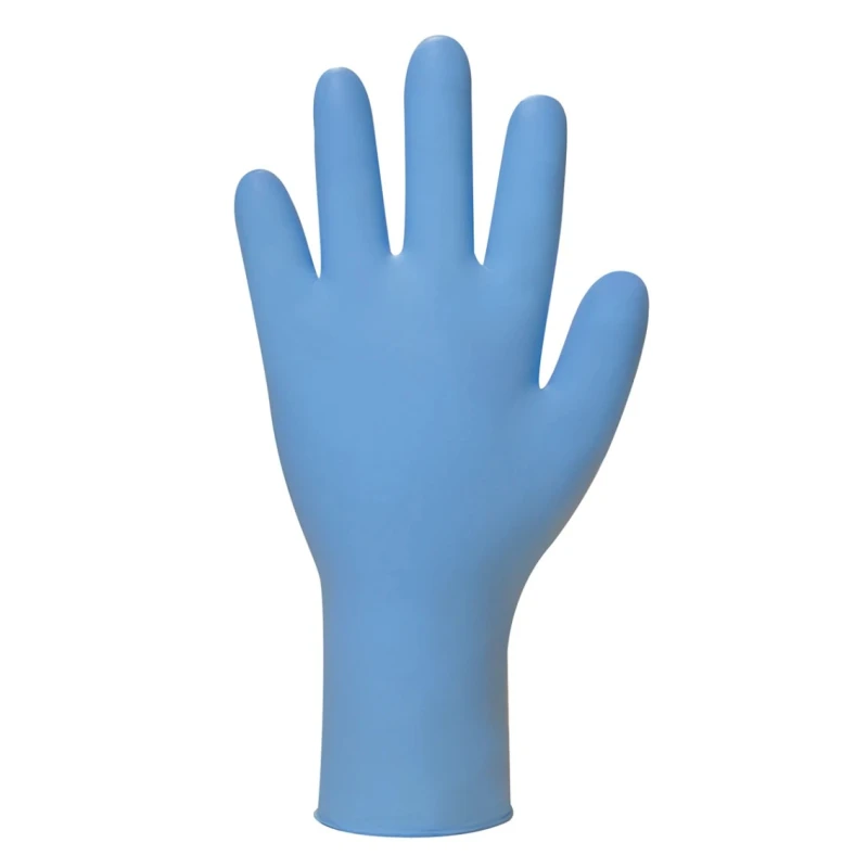 Polyco Healthline Blue Nitrile Powder Free Disposable Gloves Food Safe 240mm Length FN100/03