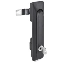 RS PRO Black Polyamide Swing Locking Handle 160mm x 35mm x 12mm, Spring-Loaded Shutter, IP54 Rated 136-3618