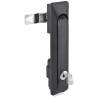 RS PRO Black Polyamide Swing Locking Handle 160mm x 35mm x 12mm, Spring-Loaded Shutter, IP54 Rated 136-3618