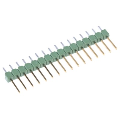 TE Connectivity AMPMODU MOD II Series Straight Through Hole Pin Header 16 Contacts 2.54mm Pitch 1 Row Unshrouded 1-826629-6