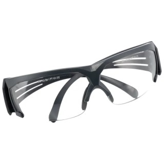 3M SecureFit 600 Semi-Rimless Safety Glasses with Anti-Fog Coating, Grey Polycarbonate Frame, Clear SF601SGAF-EU