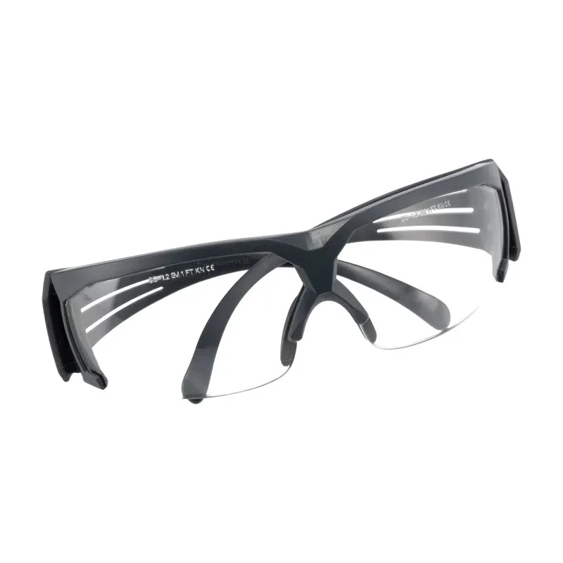 3M SecureFit 600 Semi-Rimless Safety Glasses with Anti-Fog Coating, Grey Polycarbonate Frame, Clear SF601SGAF-EU