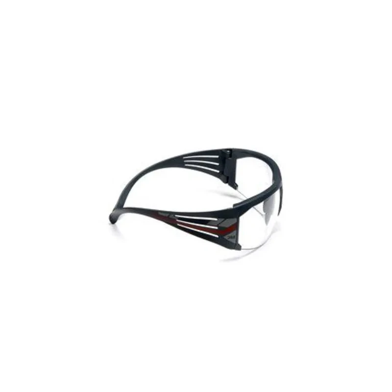 3M SecureFit 600 Semi-Rimless Safety Glasses with Anti-Fog Coating, Grey Polycarbonate Frame, Clear SF601SGAF-EU