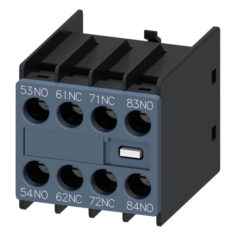 Siemens Auxiliary Switch Block, 4 Contact, 2 NC/2 NO, Snap-On Mount, 10 A Current, 600 V DC, 690 V AC, Series 3RH29 136-3684