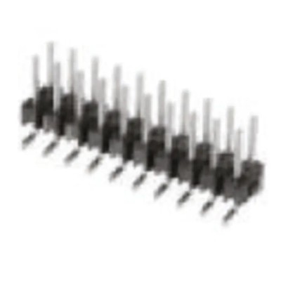 TE Connectivity AMPMODU MOD II Series Right Angle Through Hole Pin Header, 12 Contacts, 2.54 mm Pitch, 2 Row, Brass 826634-6