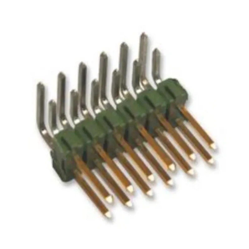TE Connectivity AMPMODU MOD II Series Right Angle Through Hole Pin Header 20 Contact 2.54 mm Pitch 2 Row 1-826634-0