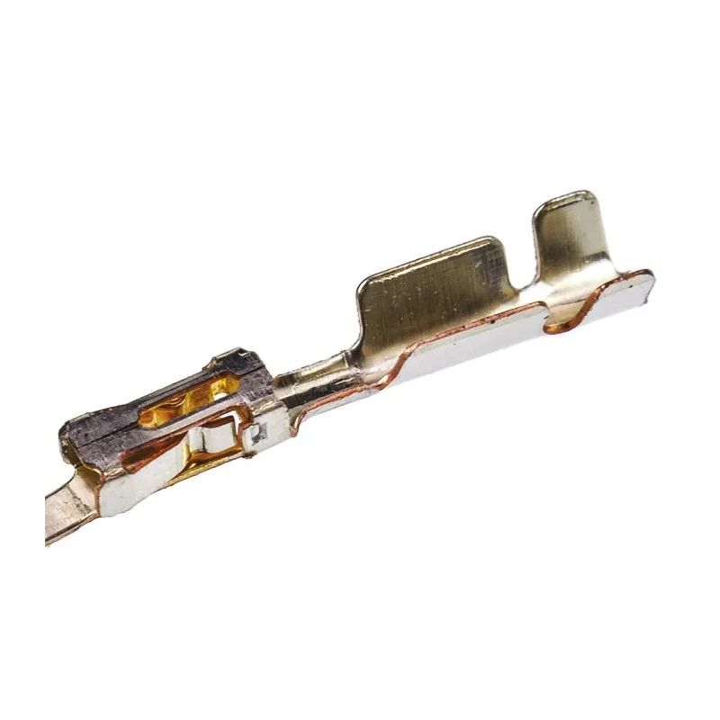 TE Connectivity AMPMODU MOD V Series Female Crimp Terminal, 3A Current, 24 to 20 AWG Wire Size, Gold Plated 166309-2