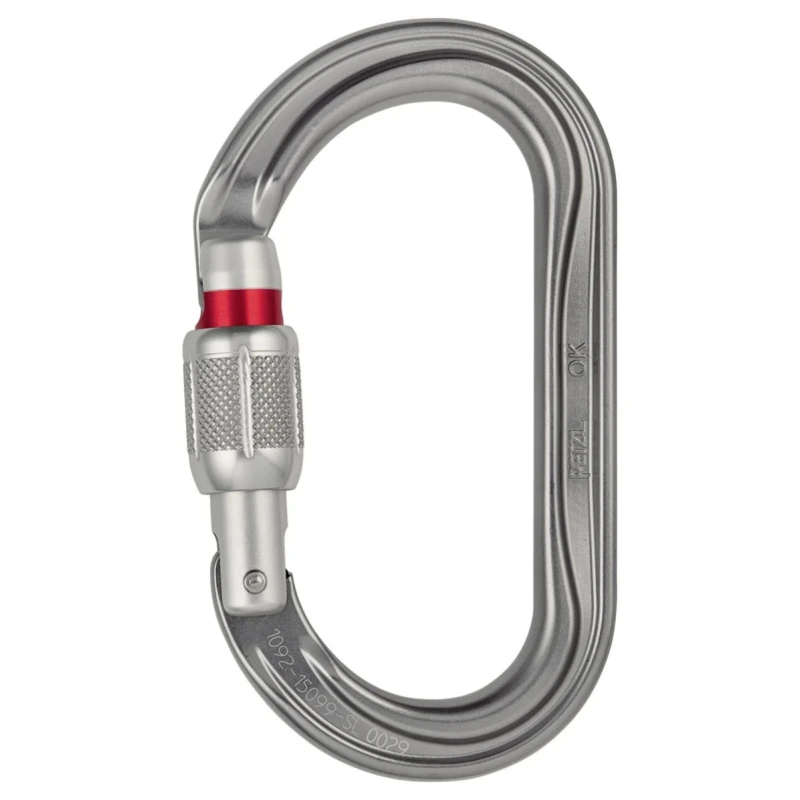 Petzl Carabiner Aluminium Screw-Lock Oval 22 mm Gate Opening, Tensile Strength 10kN M33A SL