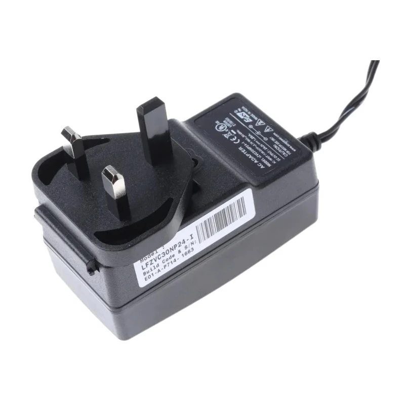 EOS 30 W 24V DC 2.1 x 5.5 x 9.5 mm Centre Positive Right Angle Jack AC/DC Adapter LFZVC30NP24-I