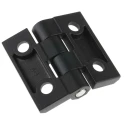 RS Pro Black Polyester Powder Coated Zinc Alloy Butt Hinge Fixed Pin Screw Fixing 60mm x 60mm x 15mm 136-3617
