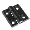 RS Pro Black Polyester Powder Coated Zinc Alloy Butt Hinge Fixed Pin Screw Fixing 60mm x 60mm x 15mm 136-3617