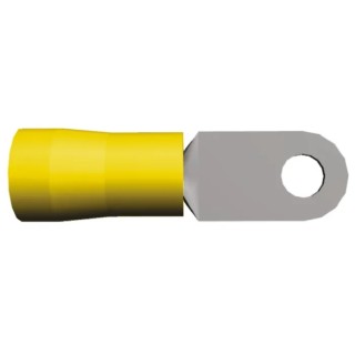 TE Connectivity PLASTI-GRIP Insulated Ring Terminal M6 Stud Size 4 AWG Wire Size, Yellow 52043-3