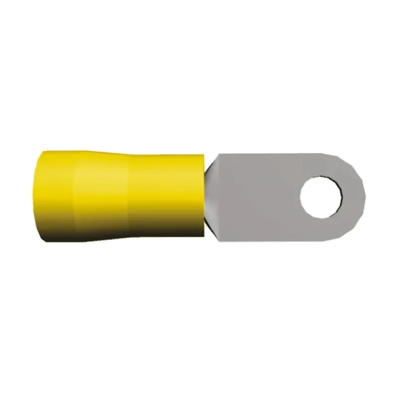 TE Connectivity PLASTI-GRIP Insulated Ring Terminal M6 Stud Size 4 AWG Wire Size, Yellow 52043-3