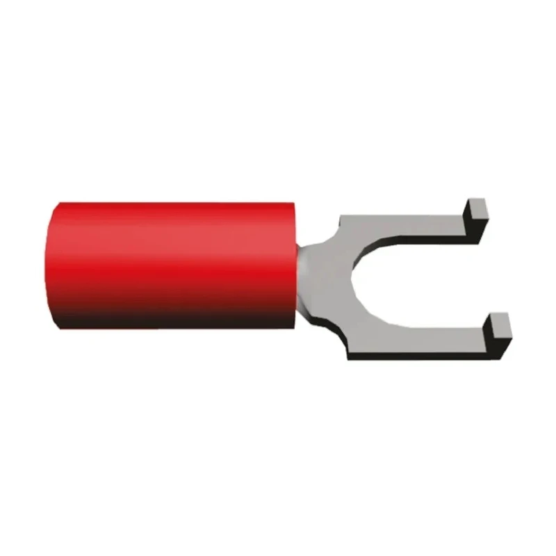 TE Connectivity PLASTI-GRIP Insulated Fork Terminal 22 AWG to 16 AWG M5 Stud Size Polyvinyl Chloride Red 328516