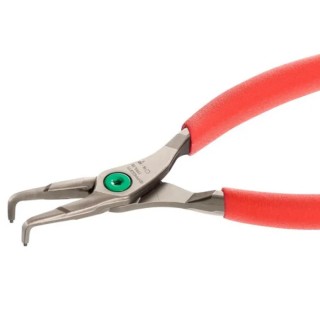 Facom 1-Piece Internal Bent Jaw Circlip Plier, 290mm Overall Length, VDE/1000V Approved, ESD Safe, Steel Material 199A.32