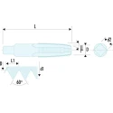Facom High Speed Steel Hand Threading Tap, Shank Diameter 5.6mm, Overall Length 66mm 227.7X100T2