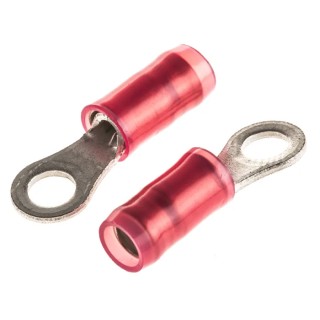 TE Connectivity PIDG Insulated Ring Terminal M3.5 Stud Size 22 AWG to 16 AWG Nylon Red 51863