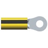 TE Connectivity PIDG Insulated Ring Terminal Black Yellow M4 Stud Size 16 AWG 14 AWG Wire Size 35106