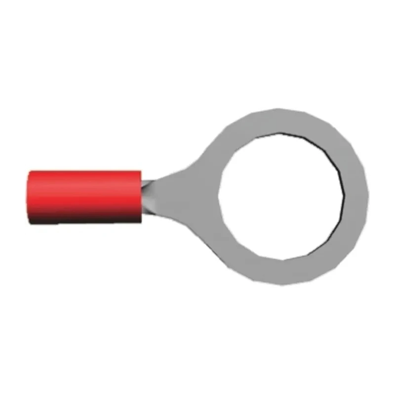 TE Connectivity PIDG Insulated Ring Terminal, M12 Stud Size, 22 AWG to 16 AWG Wire Size, Nylon Insulation, Red 328975