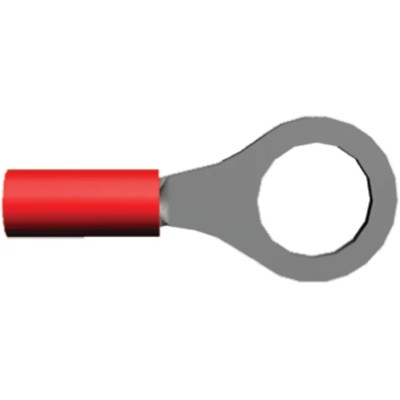 TE Connectivity PIDG Insulated Ring Terminal M10 Stud Size Red 22 AWG to 16 AWG 105°C Nylon Sleeve 320573