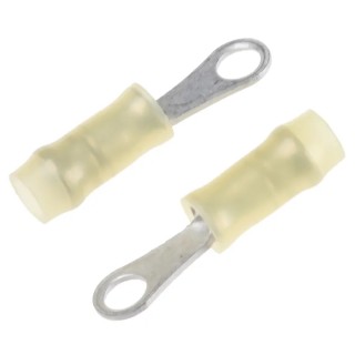 TE Connectivity PIDG Insulated Ring Terminal M2 Stud Size Yellow Nylon Insulation 26 AWG 22 AWG 329951