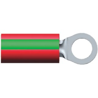 TE Connectivity PIDG Insulated Ring Terminal M3.5 Stud Size 22 AWG to 16 AWG Wire Size Green Red 2-36149-3
