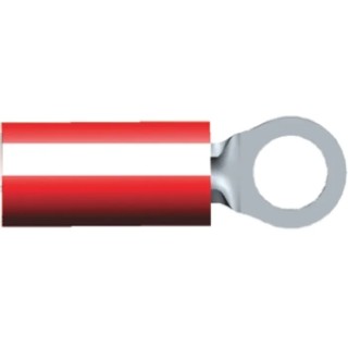 TE Connectivity PIDG Insulated Ring Terminal M3.5 Stud Size 26 AWG to 16 AWG Wire Size, Nylon Insulation, Red White 2-36149-5