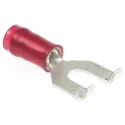 TE Connectivity PIDG Insulated Fork Terminal, 22 AWG to 16 AWG, M4 Stud Size Nylon Red 32498