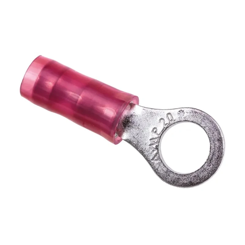 TE Connectivity PIDG Insulated Ring Terminal M5 Stud Size 22 AWG 16 AWG Wire Size Red 2-36153-4