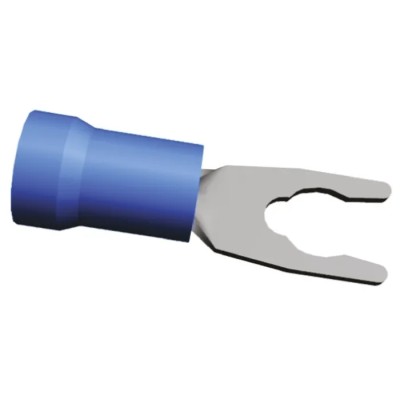 TE Connectivity PIDG Insulated Fork Terminal 16 AWG to 14 AWG M3 Stud Size Nylon Blue 52934