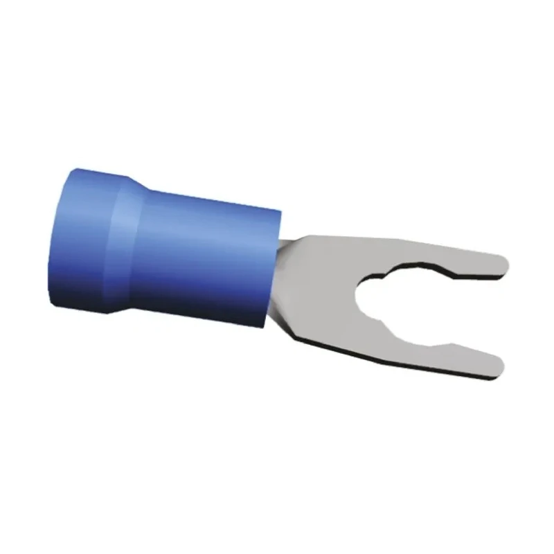 TE Connectivity PIDG Insulated Fork Terminal 16 AWG to 14 AWG M3 Stud Size Nylon Blue 52934
