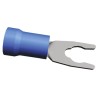 TE Connectivity PIDG Insulated Fork Terminal 16 AWG to 14 AWG M3 Stud Size Nylon Blue 52934