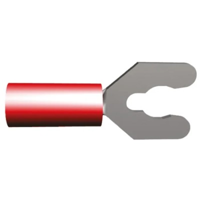 TE Connectivity PIDG Insulated Fork Terminal 22 AWG to 16 AWG M4 Stud Size Nylon Red 52930