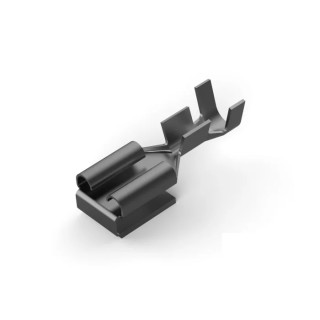TE Connectivity FASTON .250 Black Uninsulated Female Spade Connector, Crimp, 6.35 x 0.8 mm Tab Size 18 AWG to 14 AWG 160739-2