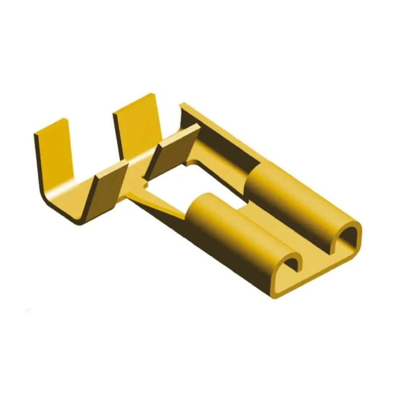 TE Connectivity FASTON 250 Yellow Uninsulated Female Spade Connector Crimp 6.35 x 0.81 mm Tab Size 17 AWG to 13 AWG 180464-1
