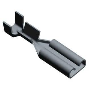 TE Connectivity FASTON .110 Black Uninsulated Female Spade Connector Crimp 2.8 x 0.8 mm Tab Size 22 AWG to 20 AWG 5-160303-2