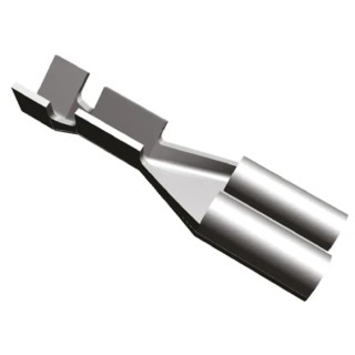 TE Connectivity FASTON .110 Black Uninsulated Female Spade Connector, Crimp, 2.79 x 0.51 mm Tab Size 26 AWG to 22 160666-5