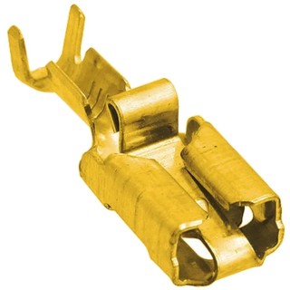 TE Connectivity Positive Lock .250 Mk I Yellow Uninsulated Female Spade Connector Crimp 6.35 x 0.8 mm Tab Size 160759-1