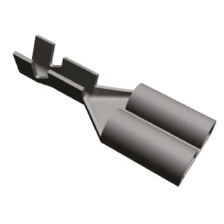 RS PRO FASTIN-FASTON .250 Black Uninsulated Female Crimp Spade Connector 6.35 x 0.81 mm Tab Size 20 AWG to 17 160860-2