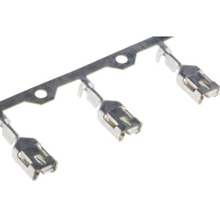 TE Connectivity Mark I 250 Series Female Crimp Terminal, 26 AWG Min Crimp, 10 AWG Max, Tin Plated Brass, Crimp 1-160759-1