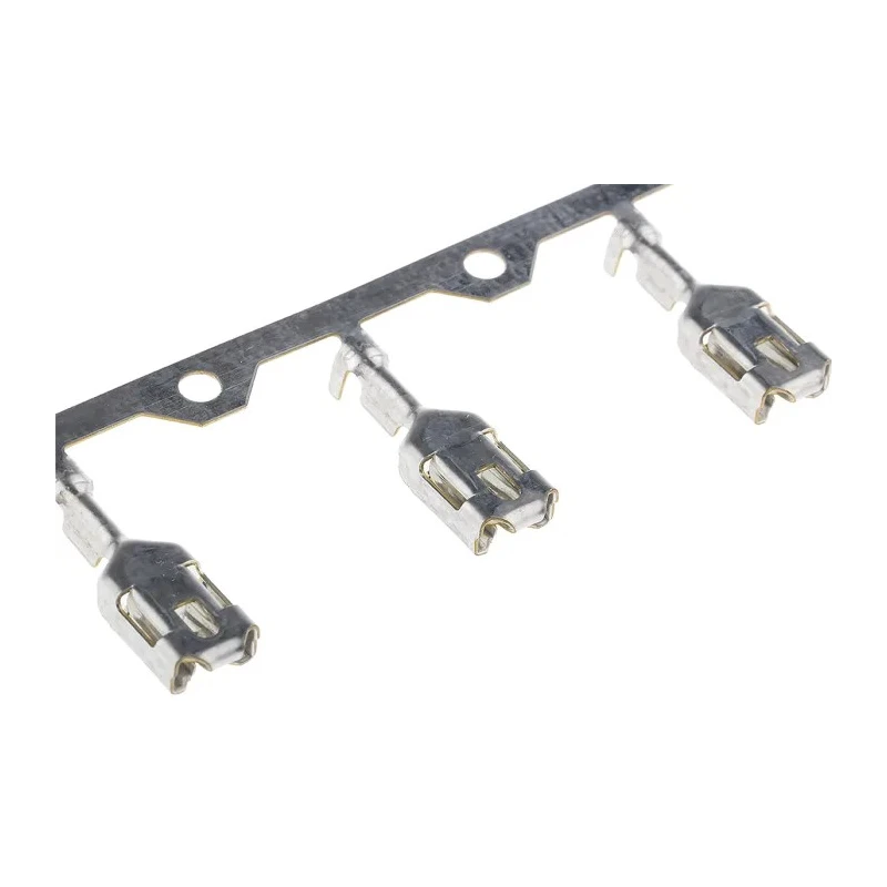 TE Connectivity Mark I 250 Series Female Crimp Terminal, 26 AWG Min Crimp, 10 AWG Max, Tin Plated Brass, Crimp 1-160759-1