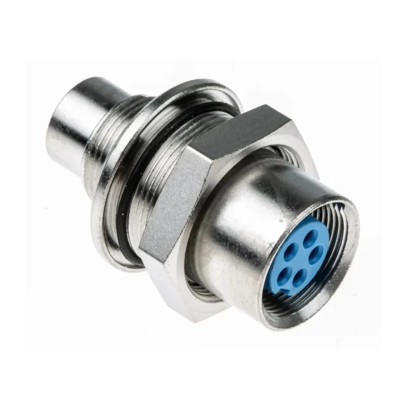TE Connectivity Circular Connector 5 Contacts Panel Mount Subminiature Plug Socket Male/Female Copper Nickel Plated IP65