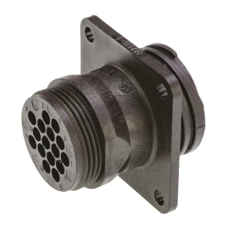 TE Connectivity CPC Straight 16 Way Panel Circular Connector Female Black Thermoplastic Housing Threaded 182916-1