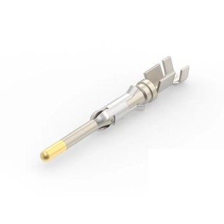 TE Connectivity Type III Series Male Crimp Terminal, 18 AWG Min Crimp, 16 AWG Max, 13A, Gold Plated Brass, 27.5mm 163082-2