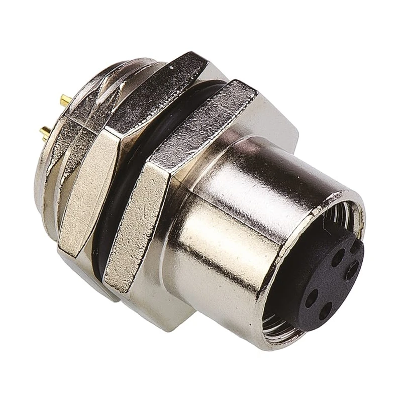 TE Connectivity Circular Connector Panel Mount Socket Female 4 Contacts M12 Series 1838891-2