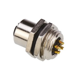 TE Connectivity Circular Connector 4 Contacts Panel Mount Socket Female M12 Series 30V 5A IP67 1838891-2