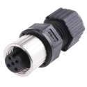 TE Connectivity Circular Connector, 5 Contacts, Cable Mount, M12 Connector Socket Female, IP67 Rated, Polyamide 1838274-3